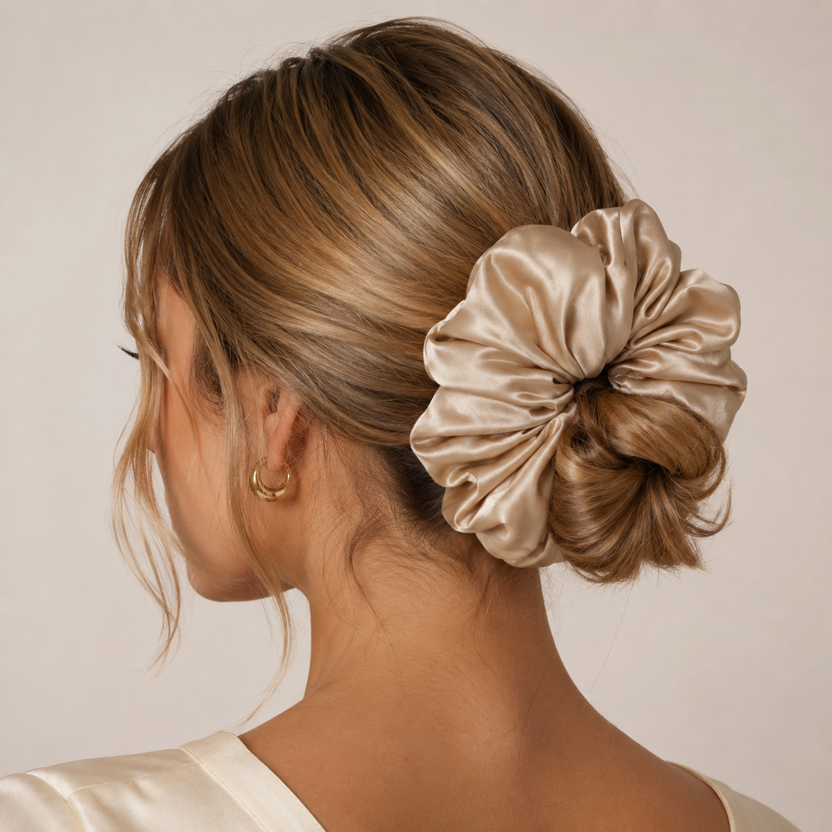 Scrunchie Set | Champagne Solid Color | Custom & Wholesale | Hengwang Garment