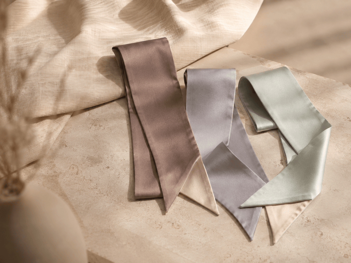 Mulberry silk square scarf digital print front overview, concept specimen