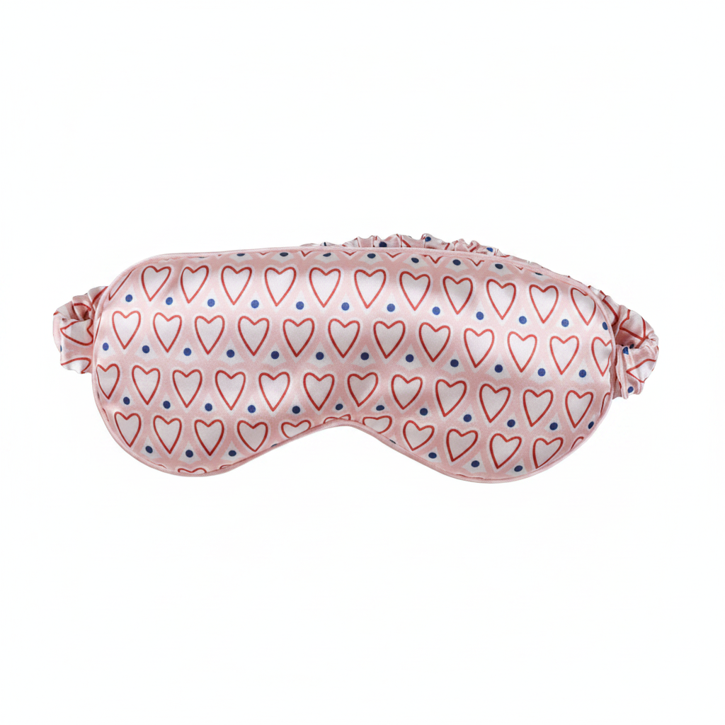 Silk Eye Mask & Scrunchie Set | Pink & Pink Rose Gold Solid Color | Custom & Wholesale | Hengwang Garment