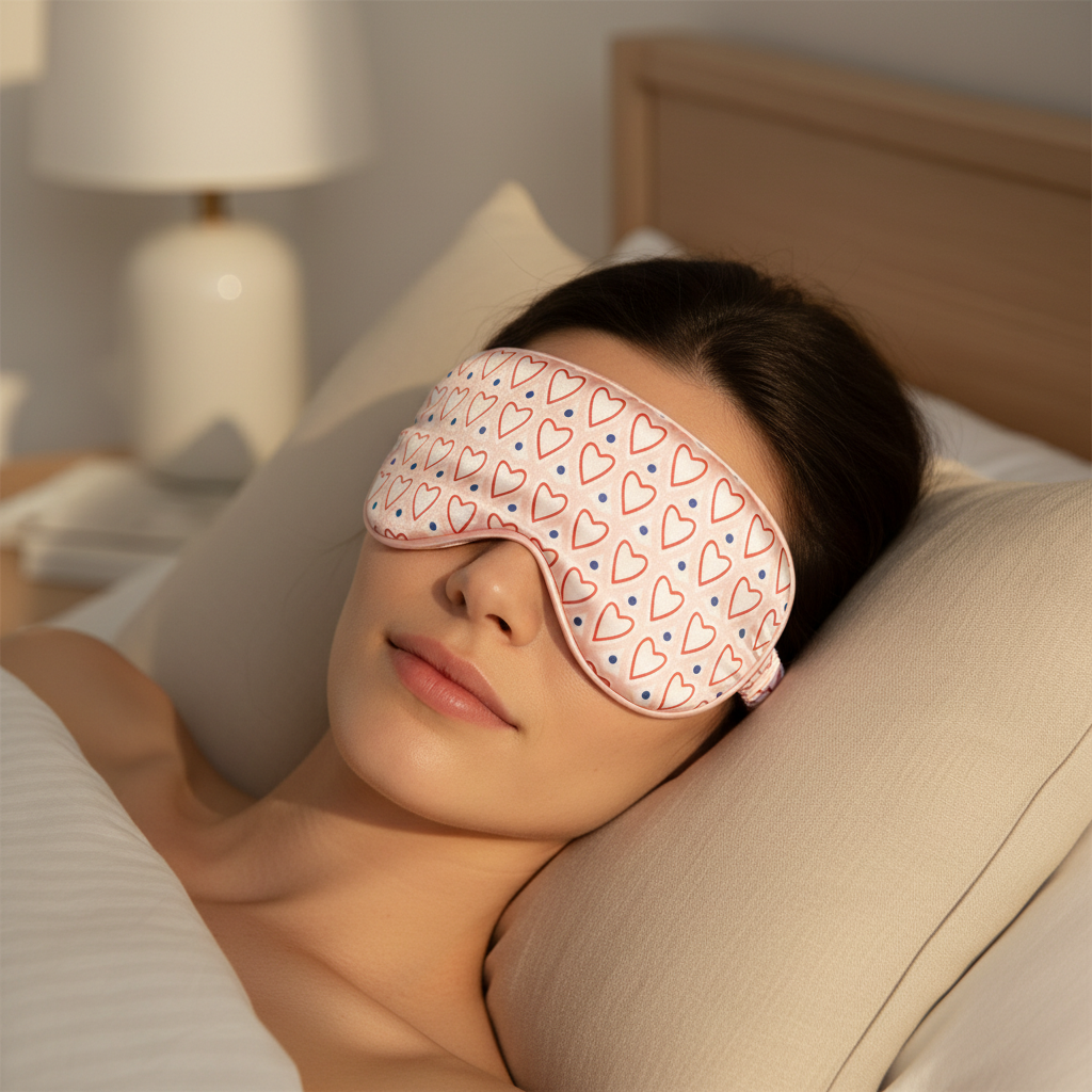 Silk Eye Mask & Scrunchie Set | Pink & Pink Rose Gold Solid Color | Custom & Wholesale | Hengwang Garment