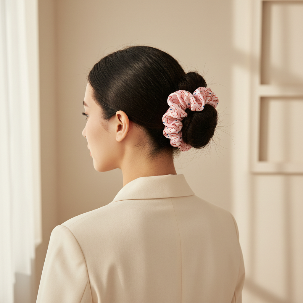 Silk Eye Mask & Scrunchie Set | Pink & Pink Rose Gold Solid Color | Custom & Wholesale | Hengwang Garment