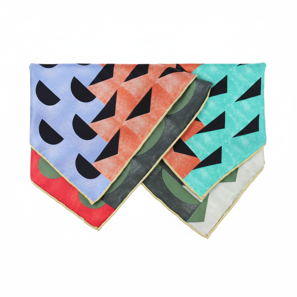 Silk Square Scarf | Multicolor Double-Sided Digital Print | Custom & Wholesale | Hengwang Garment