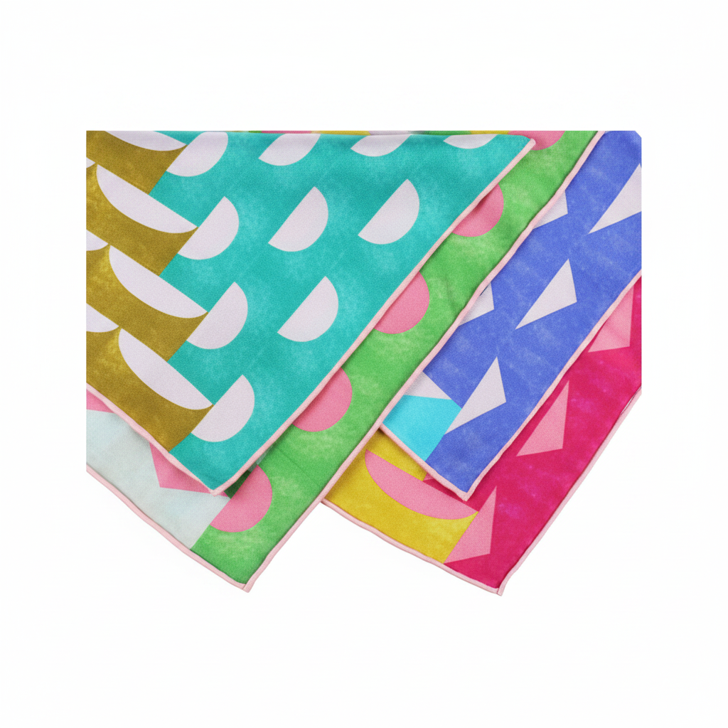 Silk Square Scarf | Multicolor Double-Sided Print | Custom & Wholesale | Hengwang Garment