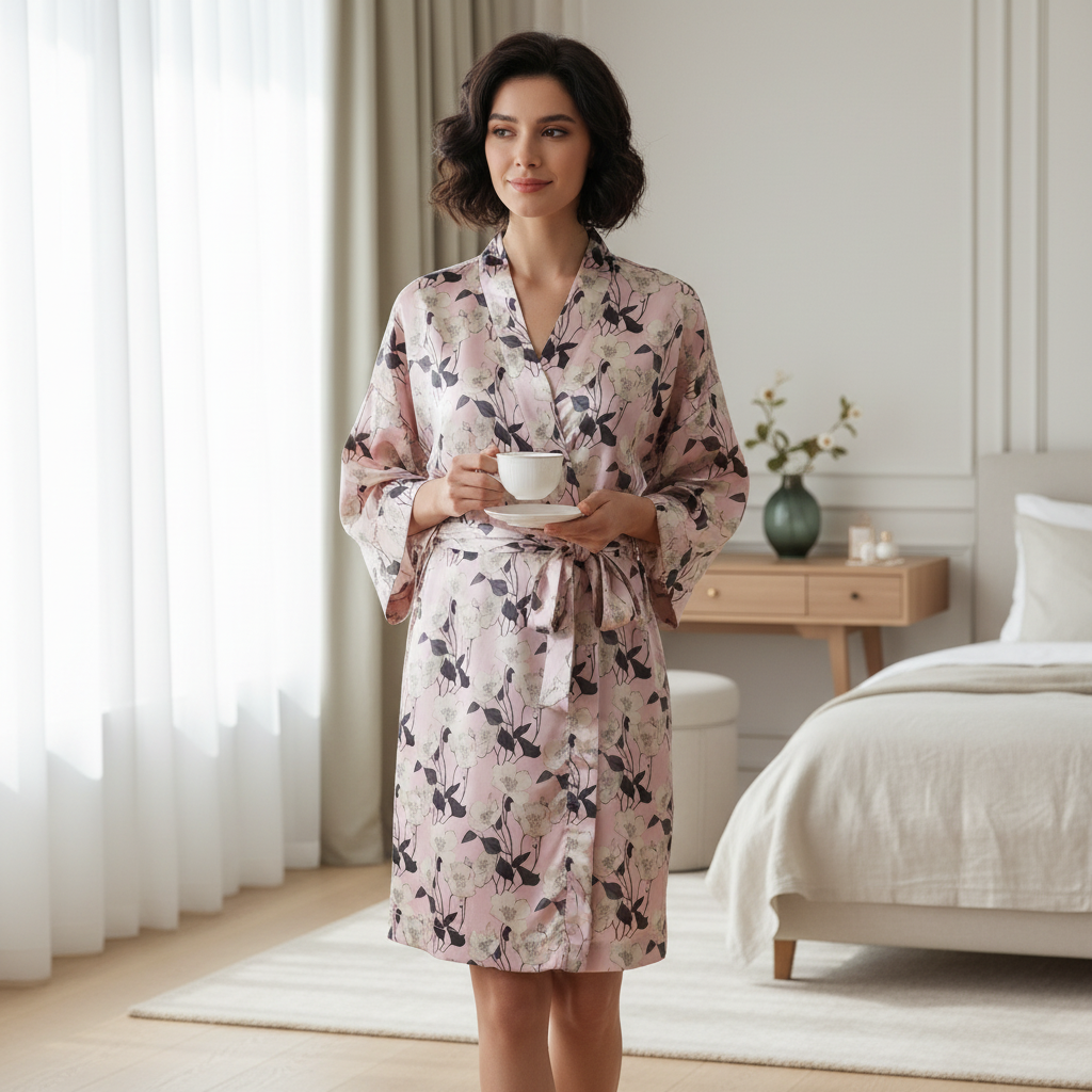 Silk Sleep Set | Pink Rose Gold Solid Color | Custom & Wholesale | Hengwang Garment
