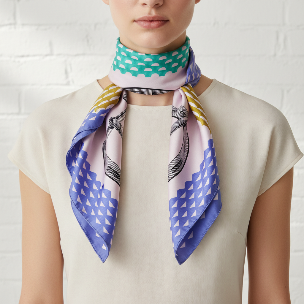 Silk Square Scarf | Multicolor Double-Sided Print | Custom & Wholesale | Hengwang Garment