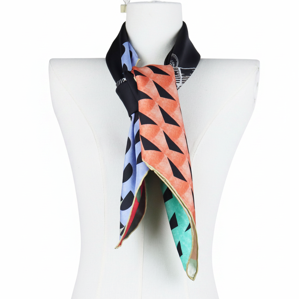 Silk Square Scarf | Multicolor Double-Sided Digital Print | Custom & Wholesale | Hengwang Garment