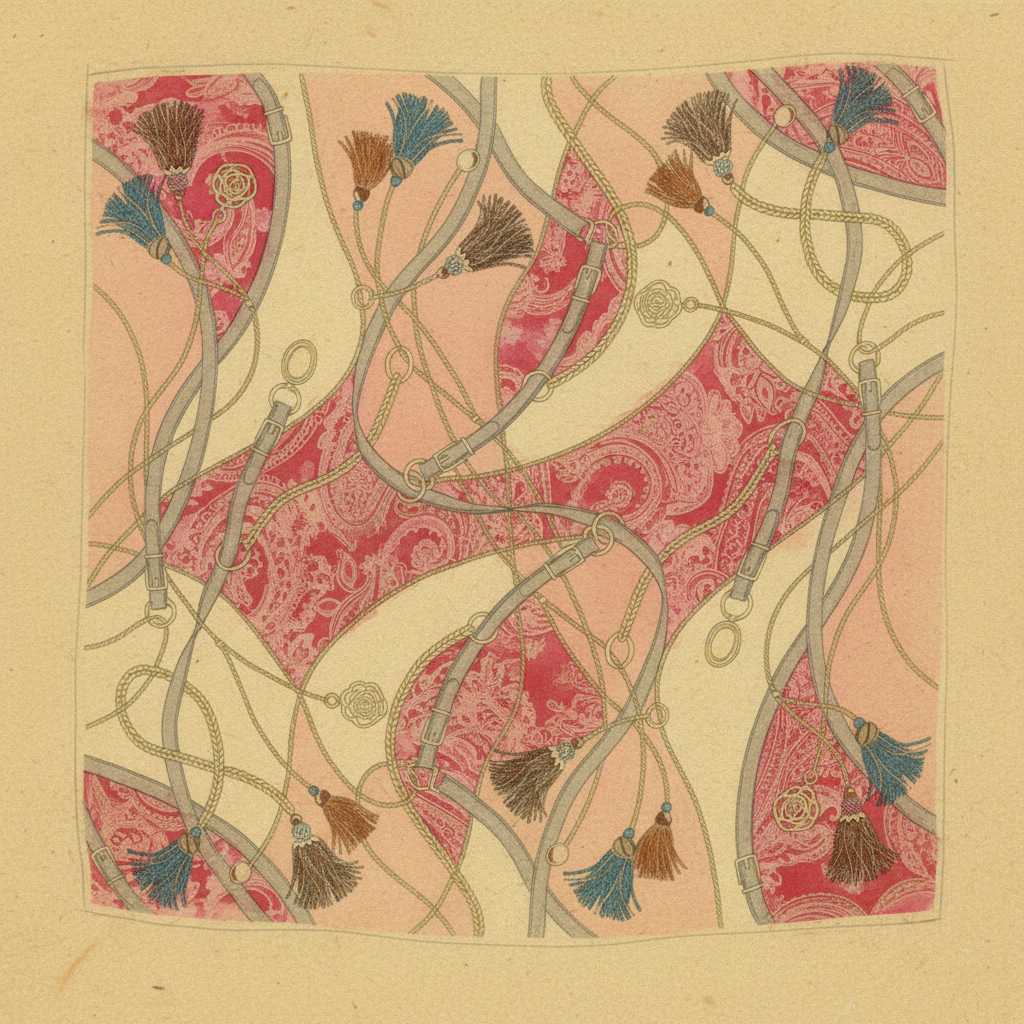Silk Scarf Pencil Sketch